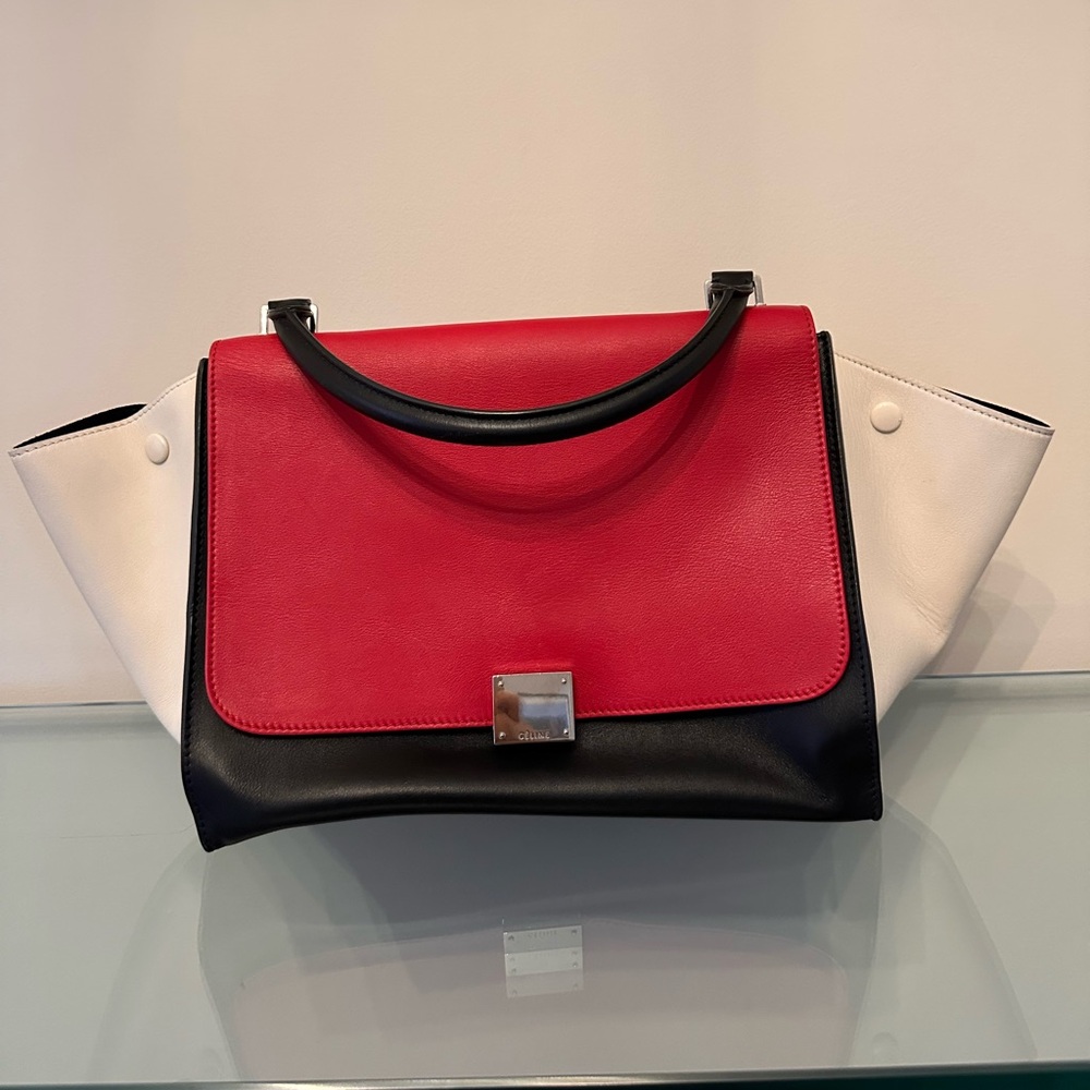 Celine Tricolor Leather Medium Trapeze Bag - Picture 3 of 15